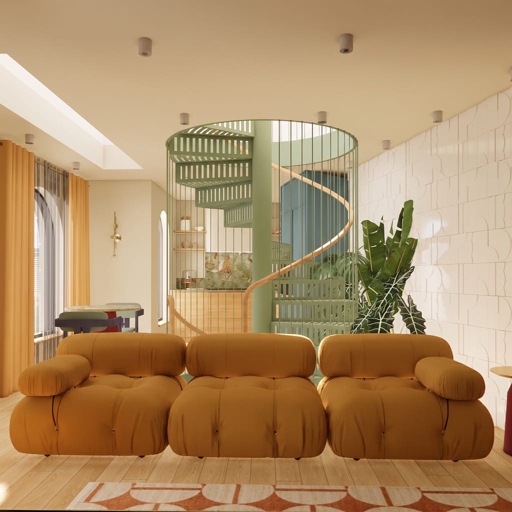 Interior ground floor living space of new single family home at Inverness Street, Camden