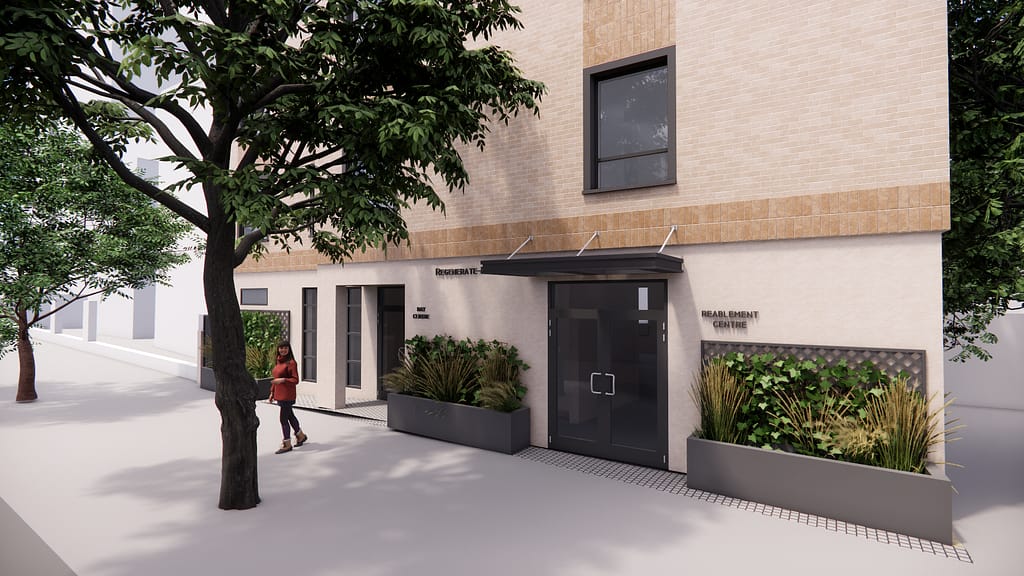 Architectural rendering of RISE Reablement Centre refurbishment and expansion for elderly care