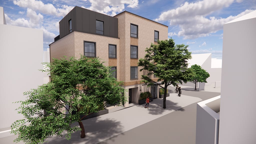 Proposed exterior view of RISE Reablement Centre expansion in Putney, West London