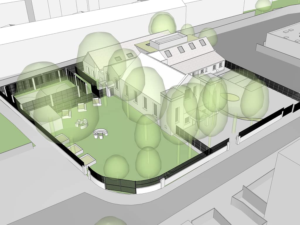 Proposed site plan option 2 for East London Independent School Phase 2 CLT extension