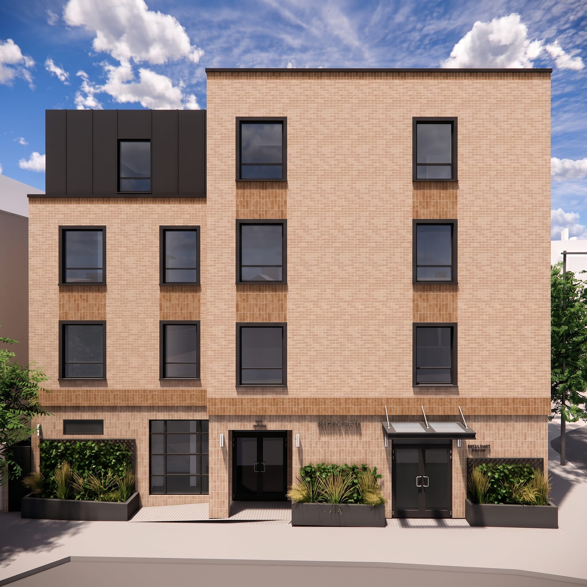Architectural rendering of The RISE Reablement Centre, a four-storey supported living development in Putney by GA Architects