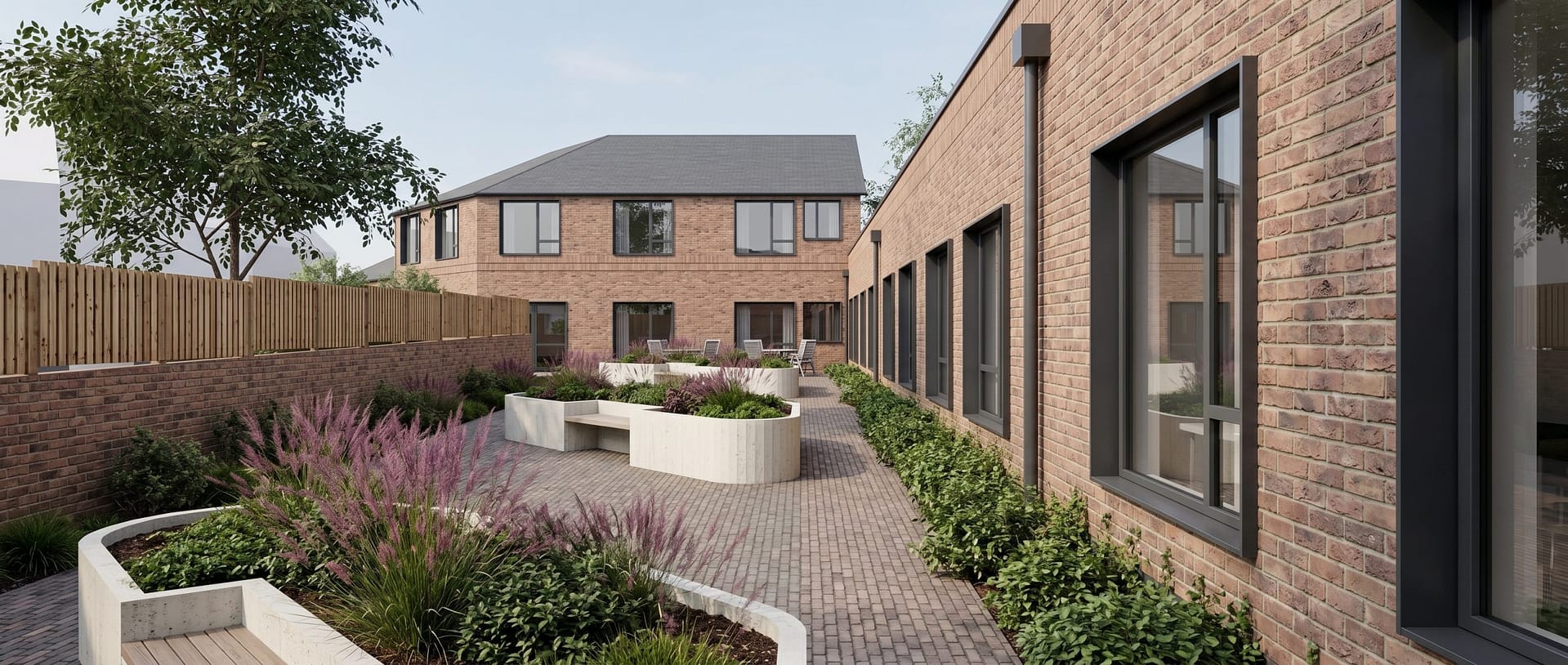 Mawney Close semi-independent housing development for young adults with autism, designed by GA Architects