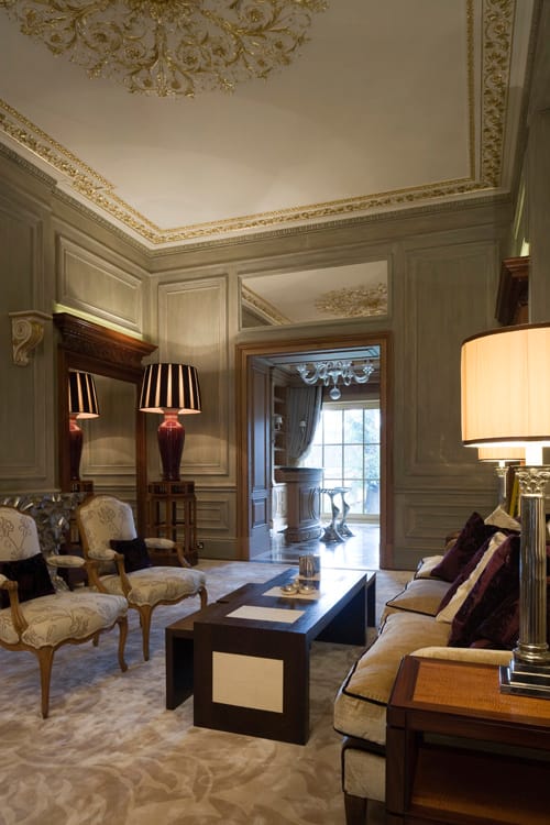 Refurbished interior corridor and living space at The Boltons, Chelsea