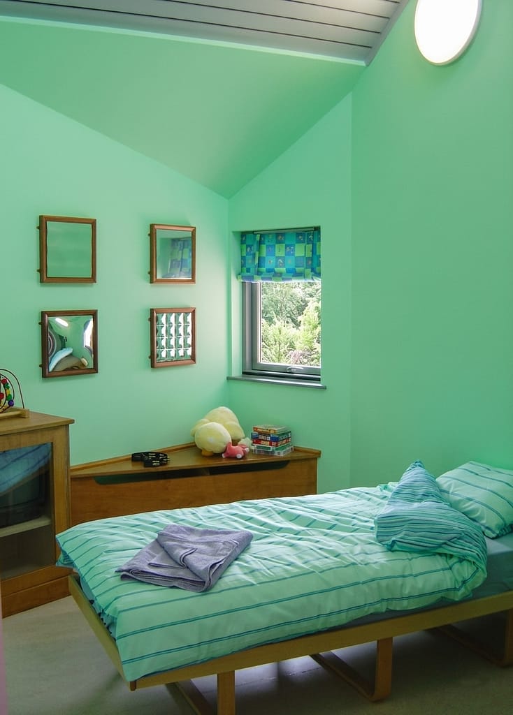 Internal corridor of Sunfield Residential Unit showing domestic-scale design for ASD children