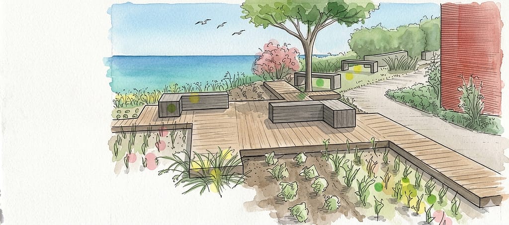 Interior fit-out design sketches for New Barn School sensory environment