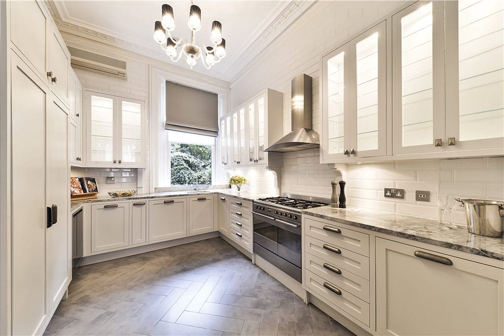 Renovated reception room in Grade II listed Cadogan Gardens family home, Hans Town Conservation Area