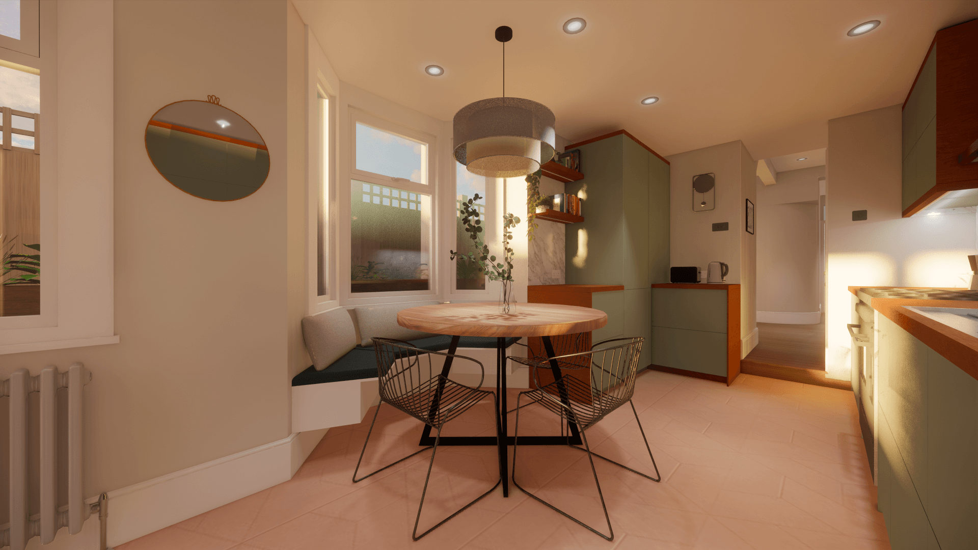 Redesigned open-plan ground floor of Victorian terraced house at Chesterton Terrace by GA Architects