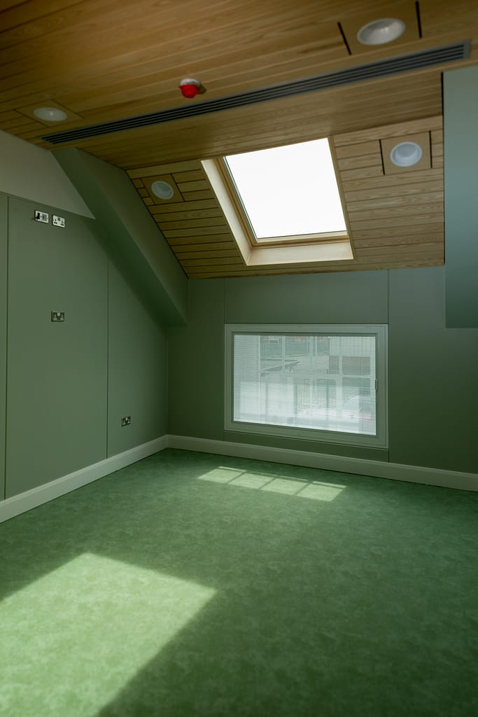 Green sensory room at East London Independent School designed for autism and special needs education